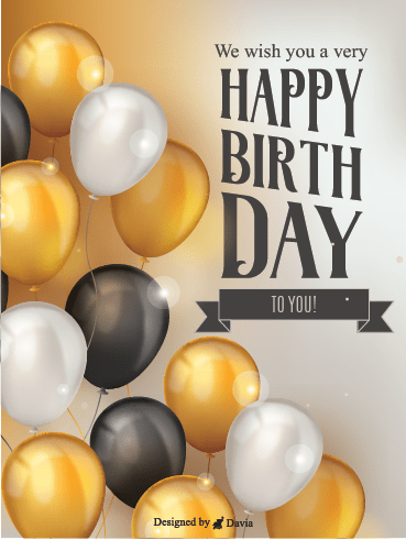 Freely balloons - Happy Birthday To Him Cards