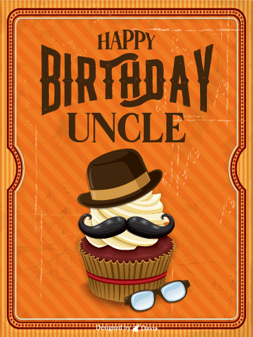 Hat On Cupcake – Birthday For Uncle Cards