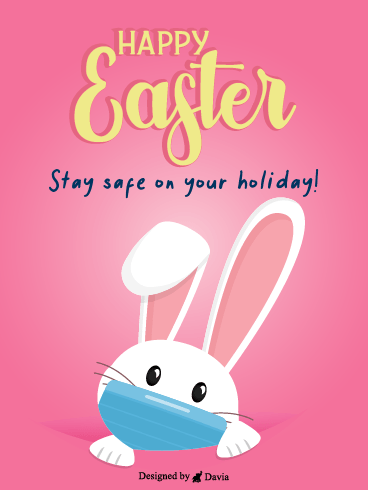 Mask On Bunny – Easter Day Cards