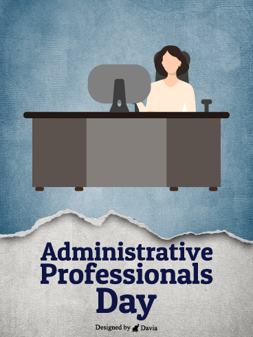 At The Desk – Happy Administrative Professionals Day Cards