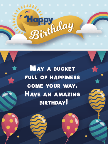 Happy Birthday For Kids Cards – Bucket Of Happiness 