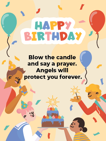 Happy Birthday For Kids Cards – Angels Are With You 