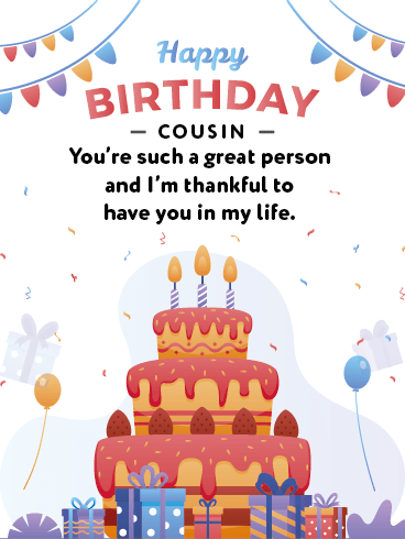 Thankful –Happy Birthday Cousin Cards