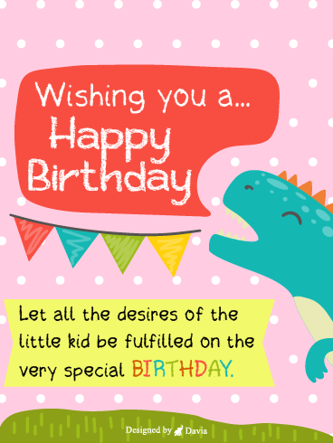 T-rex  – Happy Birthday Kids Cards