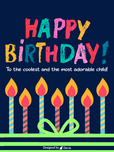 Coolest Candles  – Happy Birthday Kids Cards