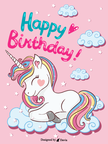 Rainbow Pony  – Happy Birthday Kids Cards