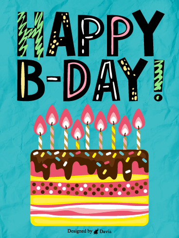 Colorful Cake  – Happy Birthday Kids Cards