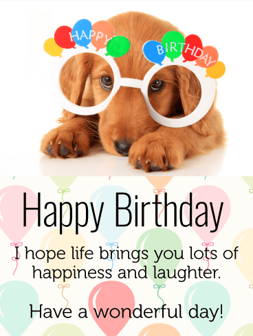 Celebrating Dog Happy Birthday Card for Kids