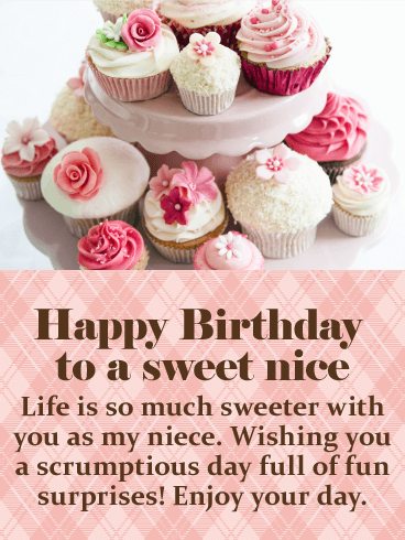 Yummy Cupcake Happy Birthday Card for Niece