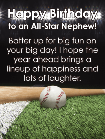 To an All-Star Nephew - Happy Birthday Card