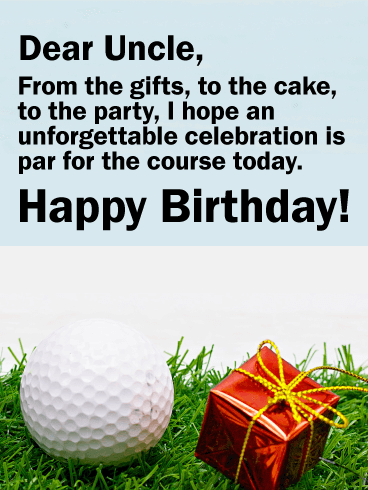 Golf Themed Happy Birthday Card for Uncle