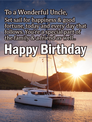 Set Sail for Happiness - Happy Birthday Card for Uncle