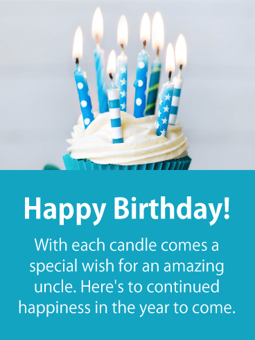 Blow Out the Candles! Happy Birthday Card for Uncle