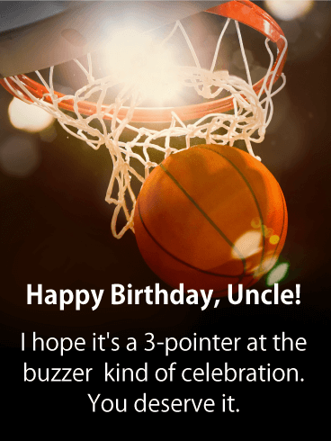 3-Pointer Happy Birthday Card for Uncle