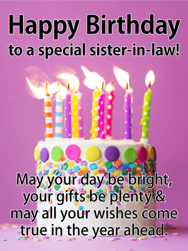 Bright & Festive Happy Birthday Card for Sister-in-Law