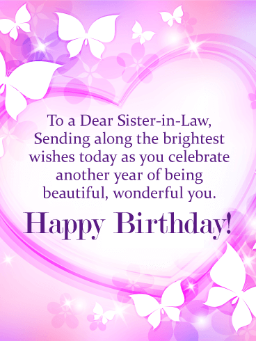 To my Wonderful Sister-in-Law - Happy Birthday Card