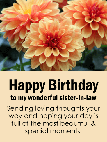 Sending Loving Thoughts! Happy Birthday Card for Sister-in-Law