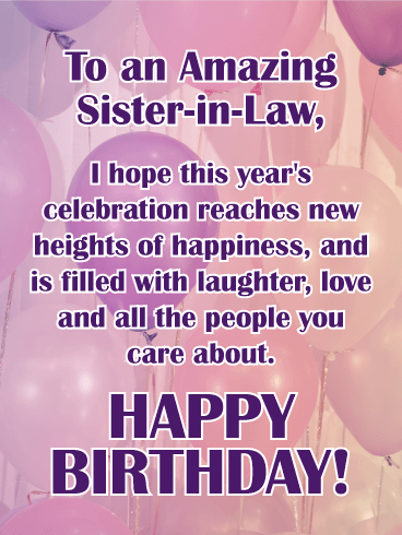 Wishing You Happiness - Happy Birthday Card for Sister-in-Law
