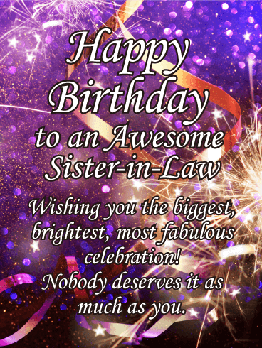 Sparkle Happy Birthday Card for Sister-in-Law