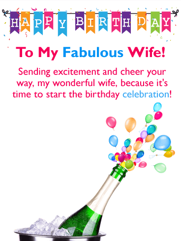 Sending Cheer! Happy Birthday Card for Wife