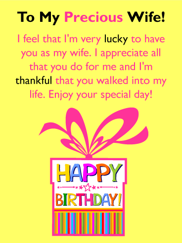 Very Lucky to Have You! Happy Birthday Card for Wife