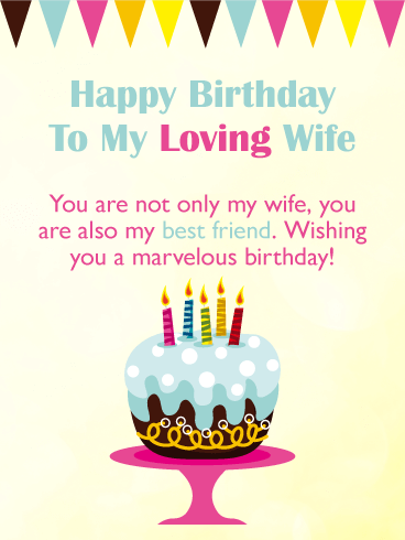 Wishing You a Marvelous Day! Happy Birthday Card for Wife