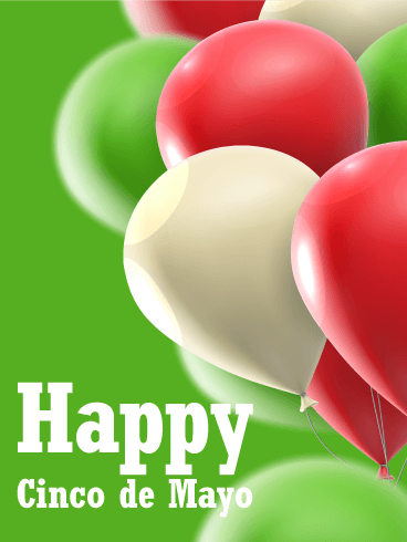 Vibrant Color Balloon Cinco de Mayo Card