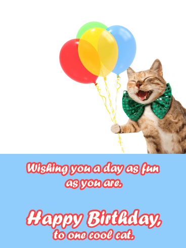 Laughing Cat- Funny Birthday Card for Him