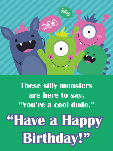 Happy Birthday Monsters – Birthday Card for Boys