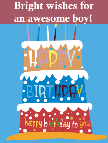 Towering Birthday Cake – Birthday Card for Boys