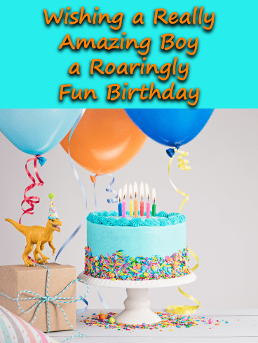 Dino Fun & Delicious Cake – Birthday Card for Boys