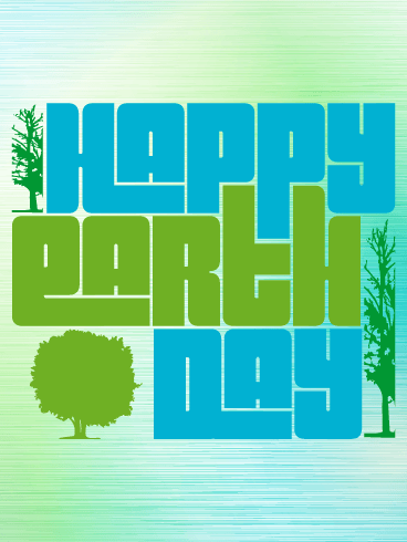 Blue & Green Happy Earth Day Card