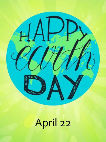 Bright Globe Happy Earth Day Card