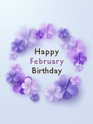 Happy February Birthday Card - Violet