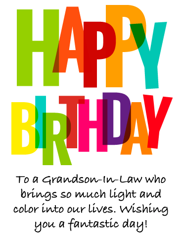 Colorful Confetti - Happy Birthday Card for Grandson-In-Law