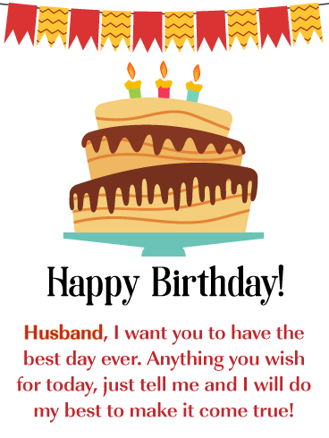 Make Your Wishes Come True - Happy Birthday Card for Husband