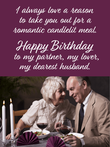 Romantic Candlelit Meal- Happy Birthday Card for Him