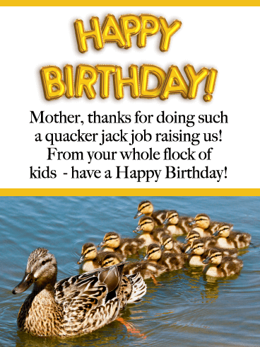 You Quack Me Up- Funny Birthday Card for Mother from Us