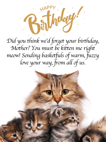 Basket of Kittens- Funny Birthday Card for Mother from Us