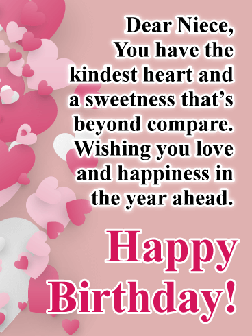 Heartfelt Greeting - Happy Birthday Card for Niece