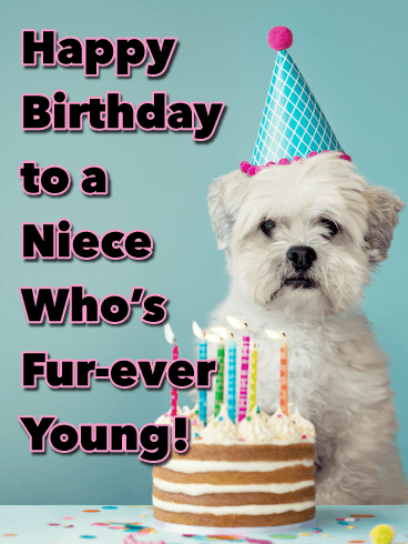 Fur-ever Young! - Happy Birthday Card for Niece