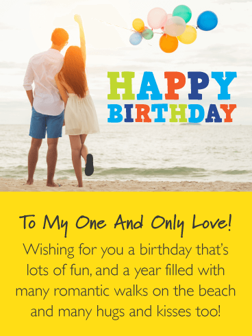 Walks on the Beach – Romantic Happy Birthday Card for Him
