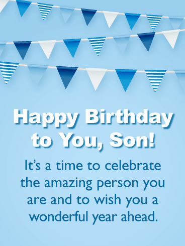 Wish You a Wonderful Year Ahead - Happy Birthday Cards for Son from Father