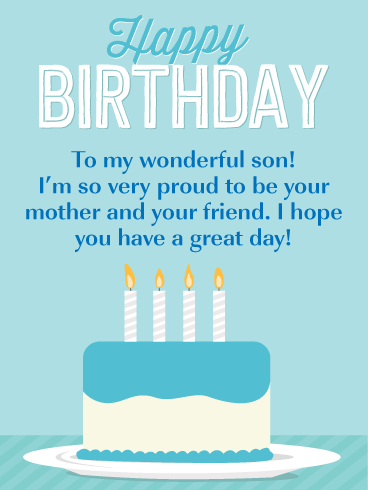 So Proud! Happy Birthday Card for Son from Mother  