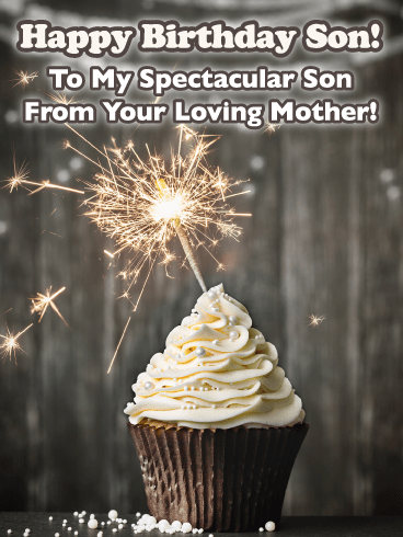 Amazing Cupcake – Happy Birthday Card for Son from Mother