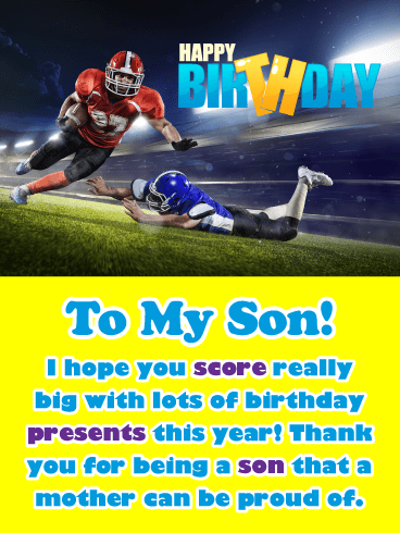 Score Lots of Presents – Happy Birthday Card for Son from Mother