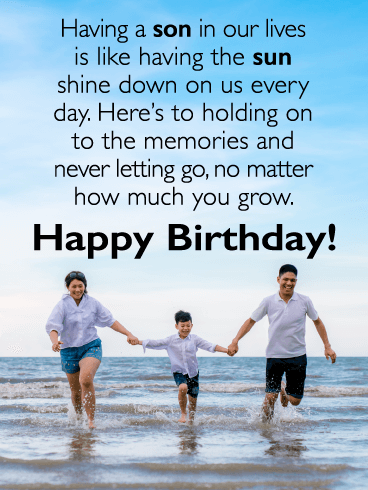 The Sun Shine Down on Us - Happy Birthday Card for Son from Parents