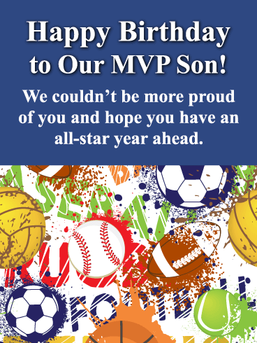 To Our MVP Son - Happy Birthday Card for Son from Parents