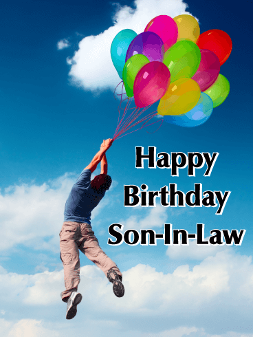 A Cloud of Balloons - Happy Birthday Card for Son-in-Law