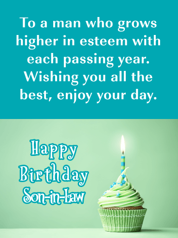 Growing In Esteem- Happy Birthday Card for Son-In-Law